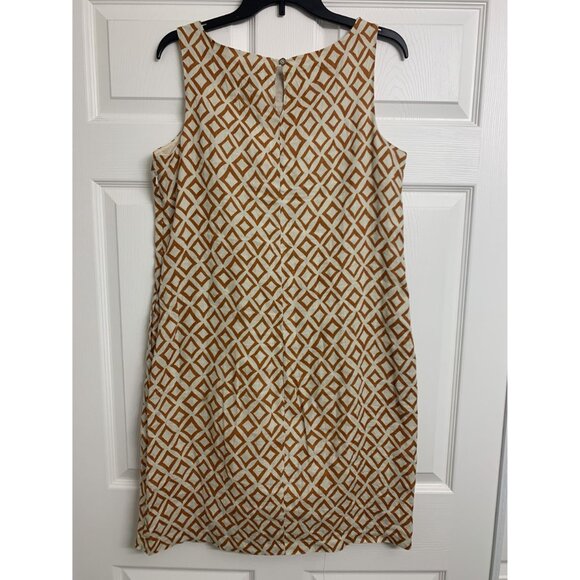 Lands End Linen Beaded Button Collar Midi Dress Coastal Grandma Size 8 - Picture 3 of 7